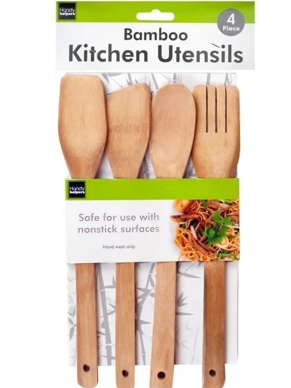 2 Pack Bamboo Kitchen Utensil Set — Natural Brown, 8-Piece   Total